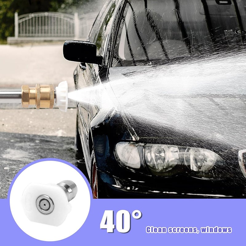 VIPRUSH Pressure Washer Tips, 7 Pack Power Washer Nozzle Tips, 40 Degree White, 1/4 Inch Quick Connect, 4000 PSI - Image 3